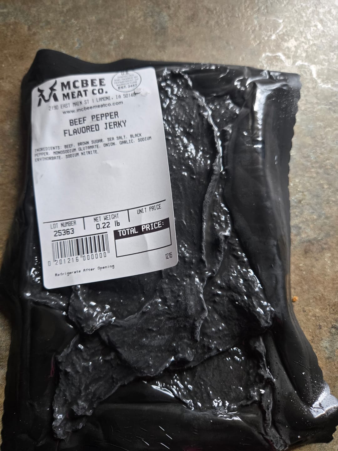 Customer photo review of Beef Jerky