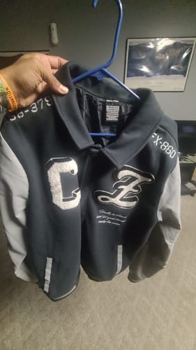 Customer photo review of MEN'S PARADISE WOOLEN PATCHED VARSITY JACKET