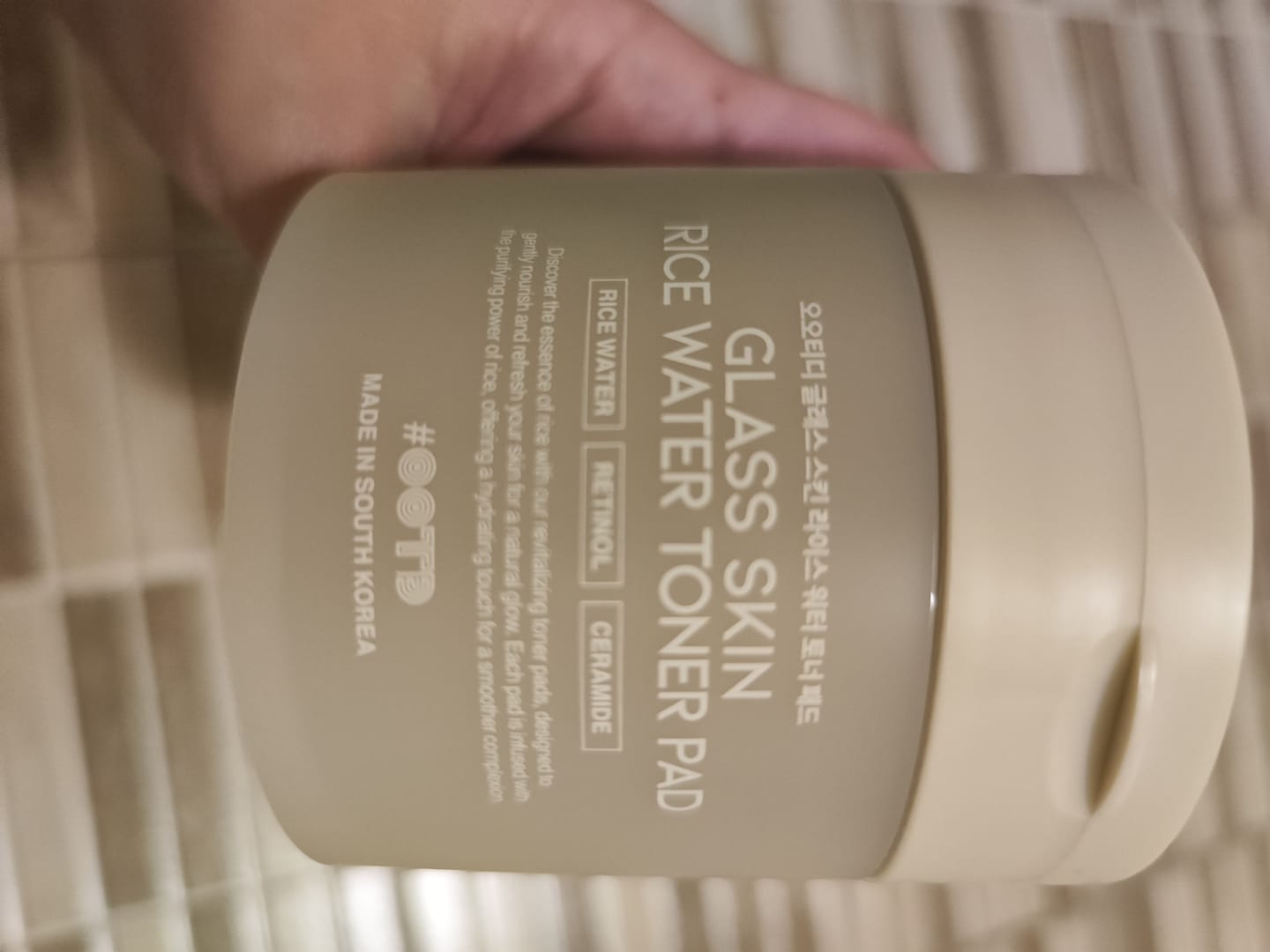 Customer photo review of СТЪКЛЕНА КОЖА Тонер - Падове с РЕТИНОЛ срещу бръчки OOTD R+Glass Skin Rice Water Toner Pad