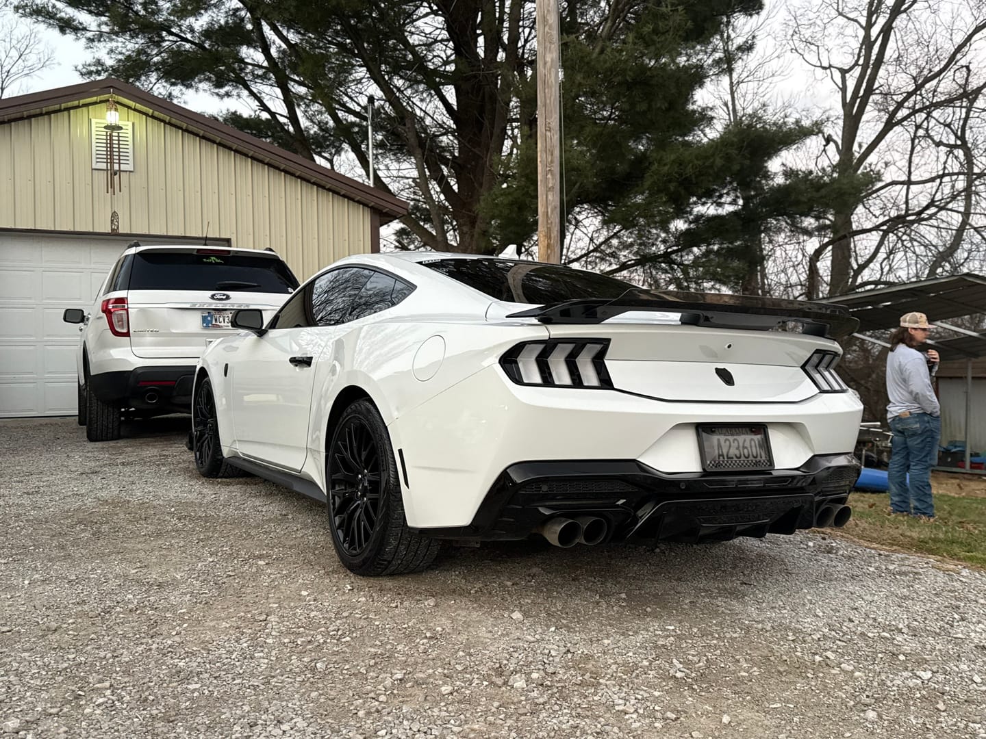 Customer photo review of 2024+ Ford Mustang Dark Horse Rear Diffuser Gloss Black Quad Tips