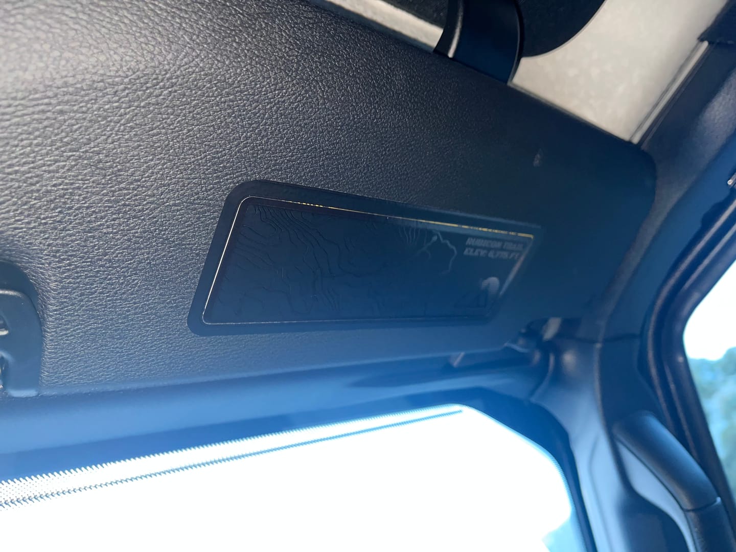 Customer photo review of Sun Visor Decal Set – Covers OEM Warning Labels | Driver + Passenger Pair