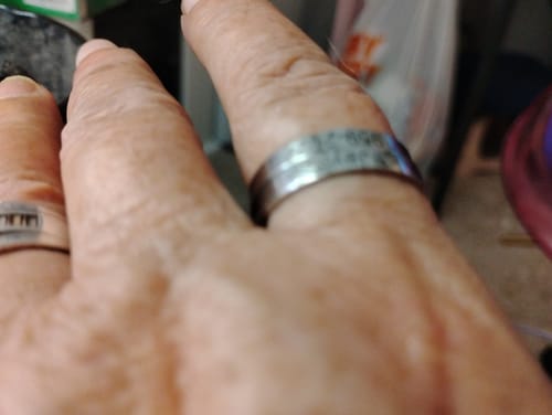 Customer photo review of Personalized Wings Memorial Rings Set of 2 Stacking Ring