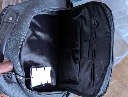 Customer photo review of Septwolves Luxury Leather Backpack for Men Monogram Printed Stylish Laptop Backpack 15 Inch Travel Bag Black Business Backpack