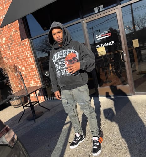 Customer photo review of Godspeed Seeing Double Hoodie Washed Black