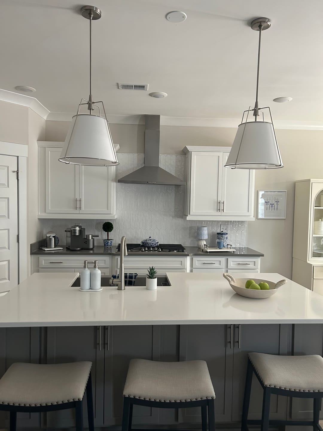 Customer photo review of Modern Fabric Conical Drum Cage Pendant Light
