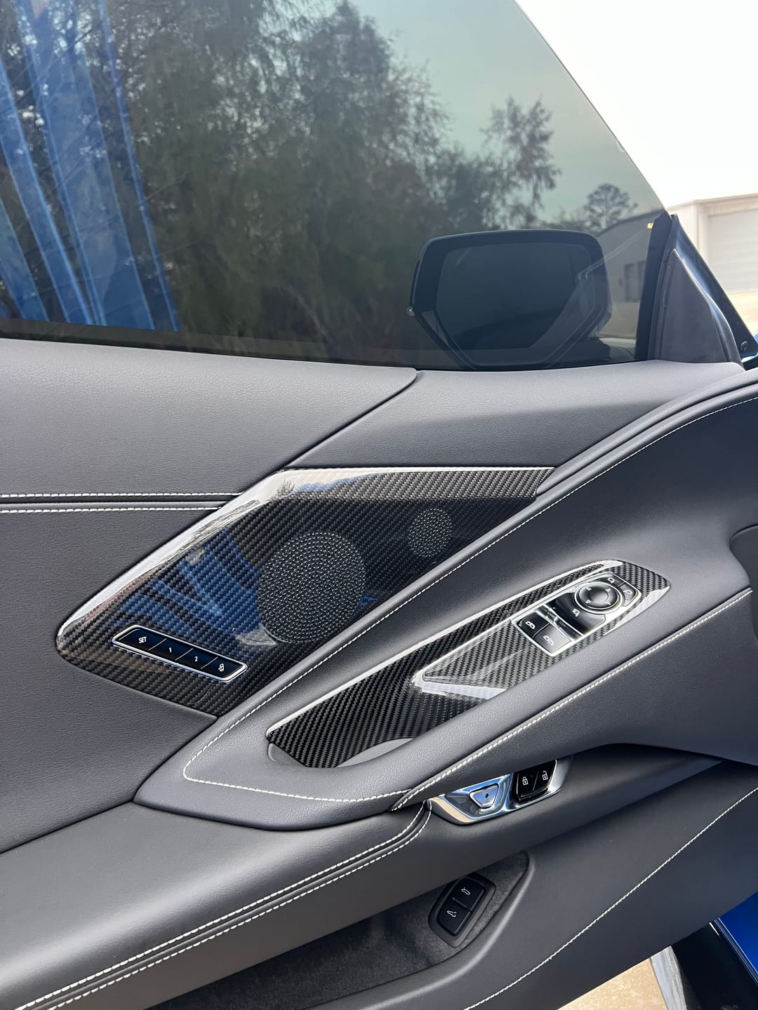 Customer photo review of Corvette C8 DRY CARBON FIBER Door Speaker Cover