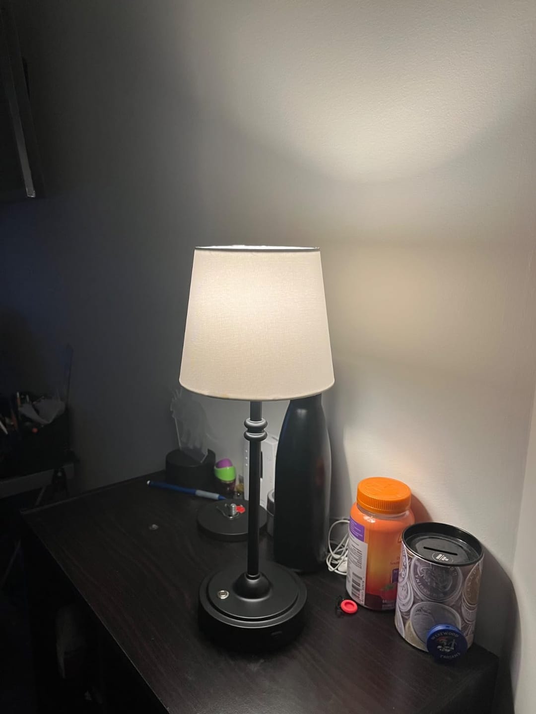 Customer photo review of LED Retro Fabric Cordless Table Lamp