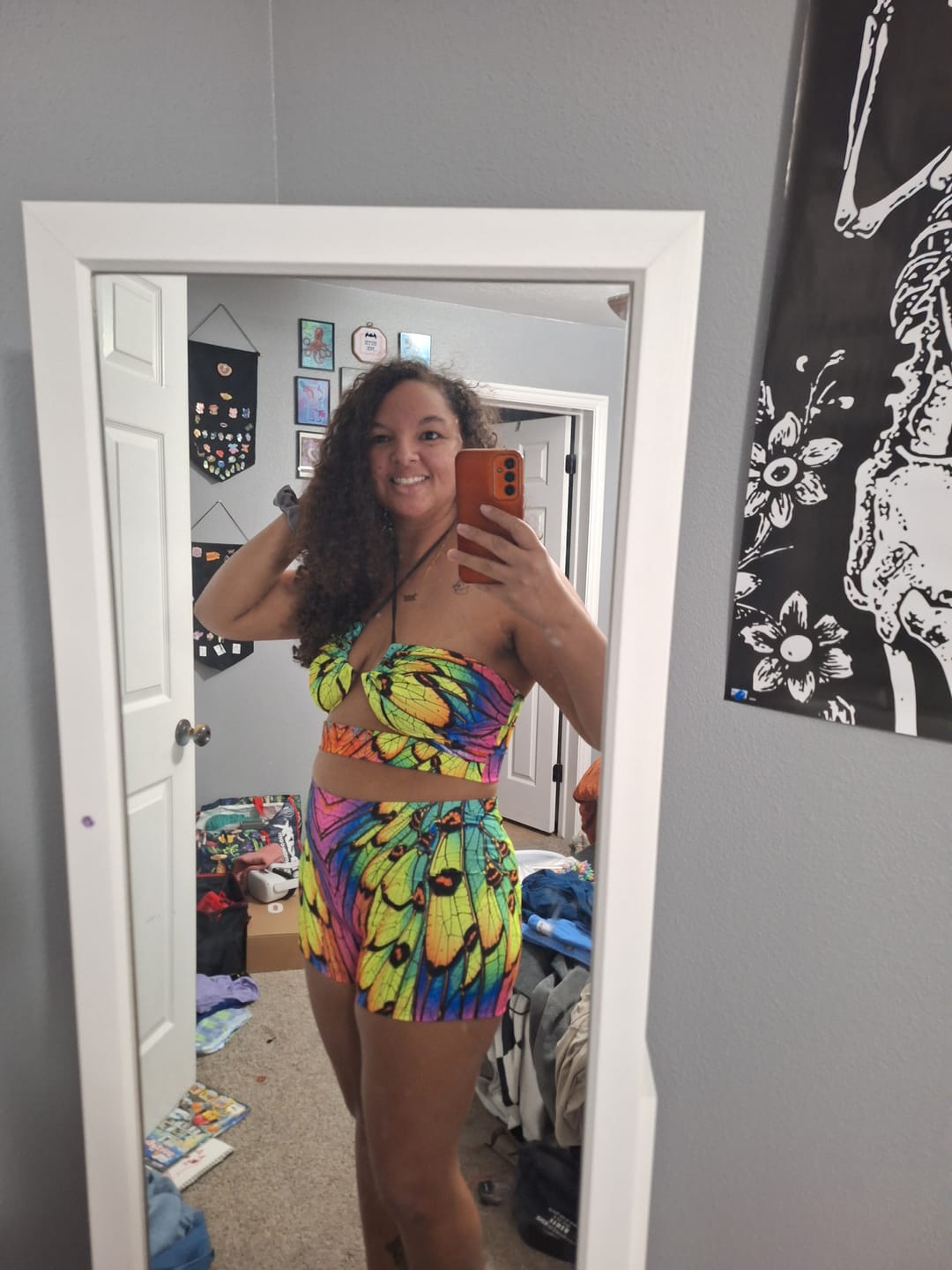 Customer photo review of Neon Nymph High Waisted Shorts
