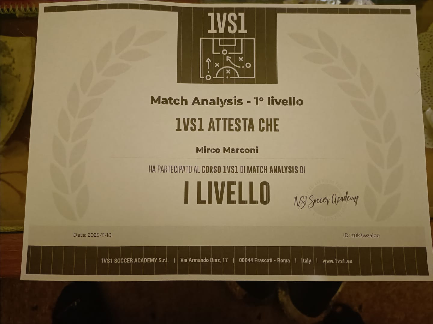 Customer photo review of Match Analysis - Pacchetto 1° + 2° + 3° livello
