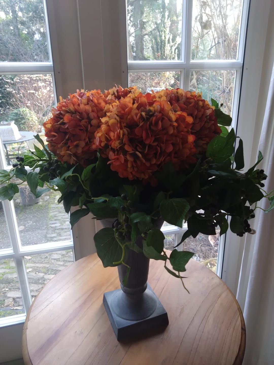 Customer photo review of Grote Zijden Hortensia - Oranje