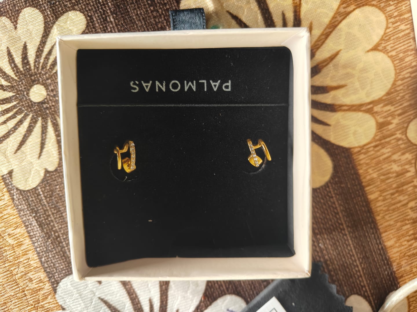 Customer photo review of Crystal Curve Earrings