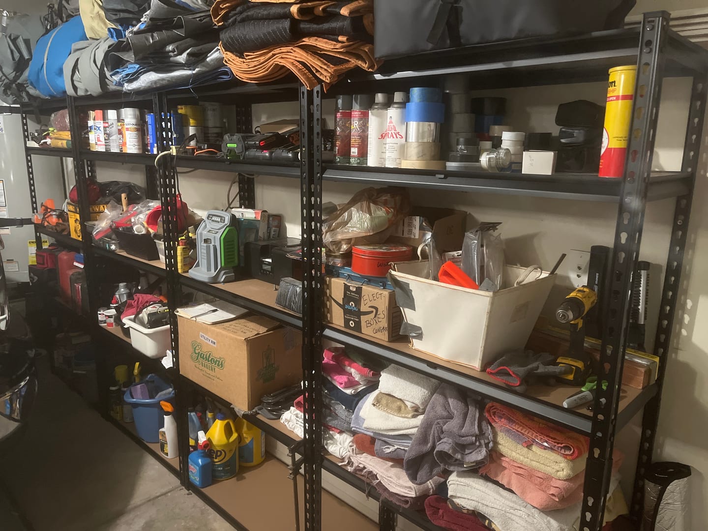 Customer photo review of REIBII 35.5“W Garage Storage Rack, 5-Shelf Adjustable Storage Shelves, 2020lbs Metal Shelving for Pantry Kichen Closet
