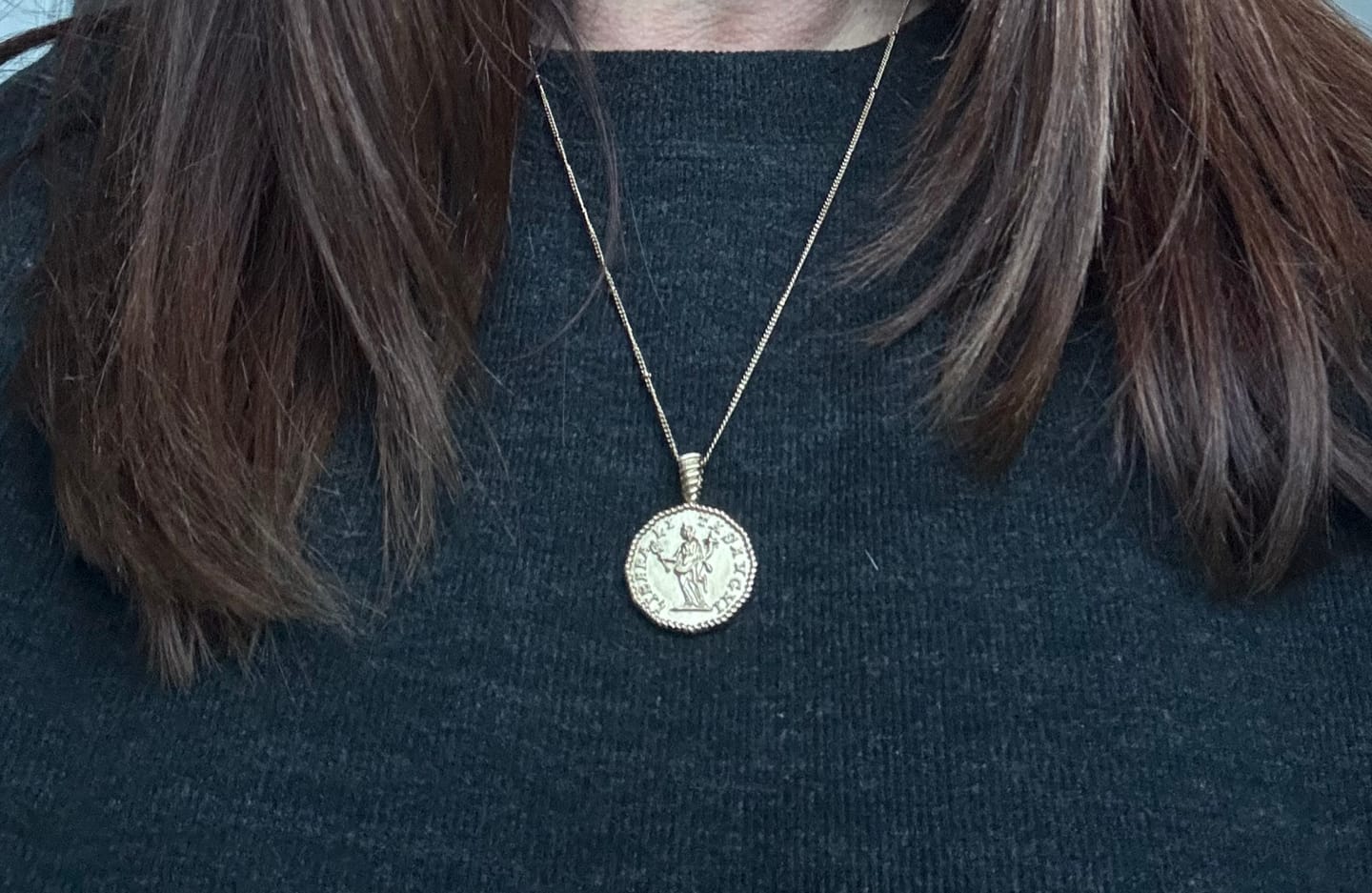 Customer photo review of Athena Coin Necklace