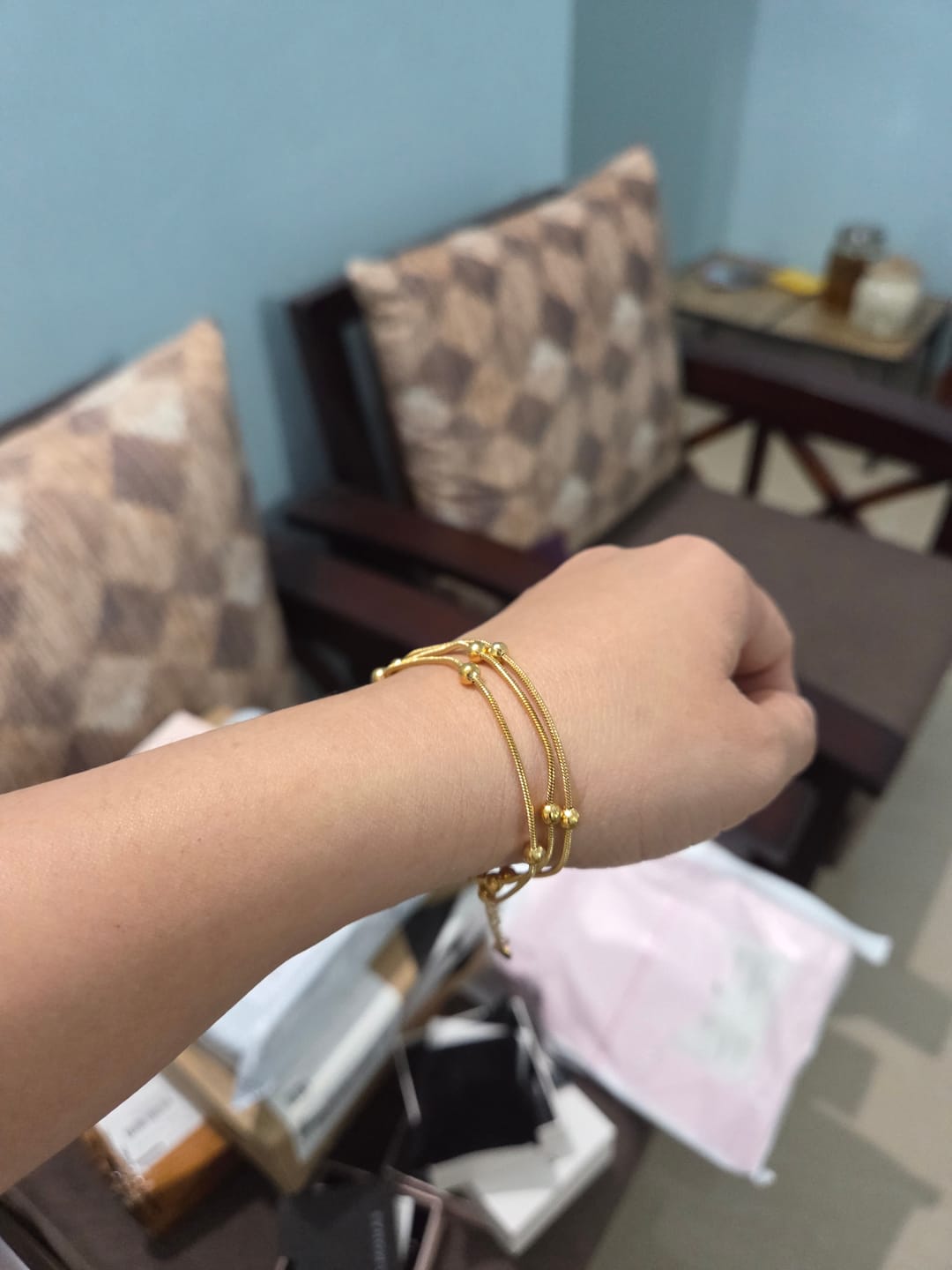 Customer photo review of Beaded Beauty Layered Chain Bracelet