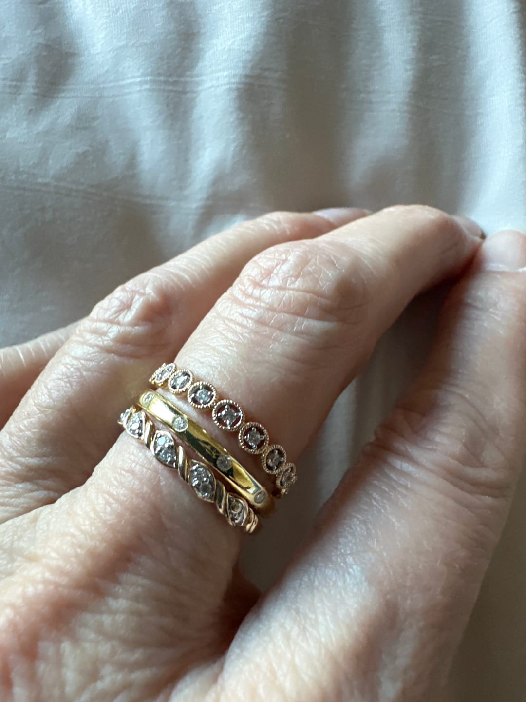Customer photo review of Moissanite Station Ring