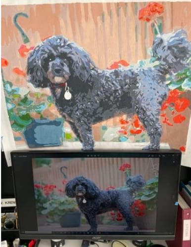 Customer photo review of Custom Pet Paint By Numbers