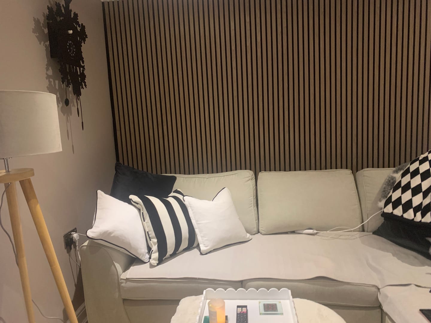 Customer photo review of Acoustic Slat Wall Panel - Walnut