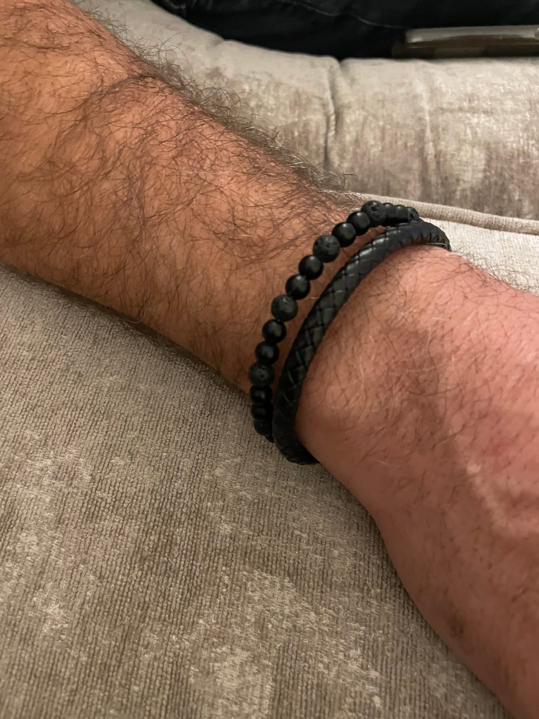 Customer photo review of Son/Soulmate Leather and Bead Bracelet - JWL Men's Bracelet - 21cm