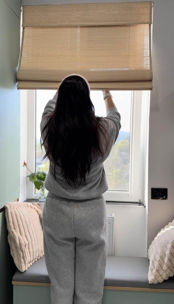 Customer photo review of Natural Bamboo Woven Wood Shades