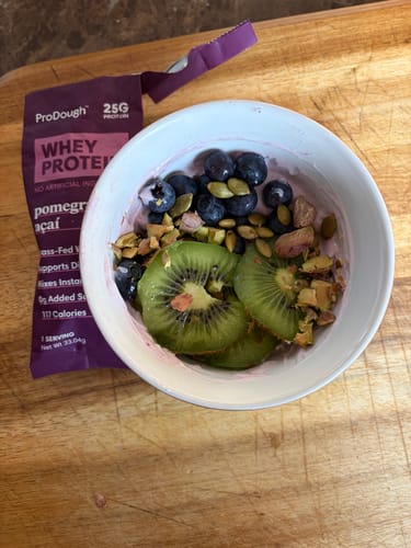 Customer photo review of Whey Protein Powder - Single Serving Sample Stick Packs