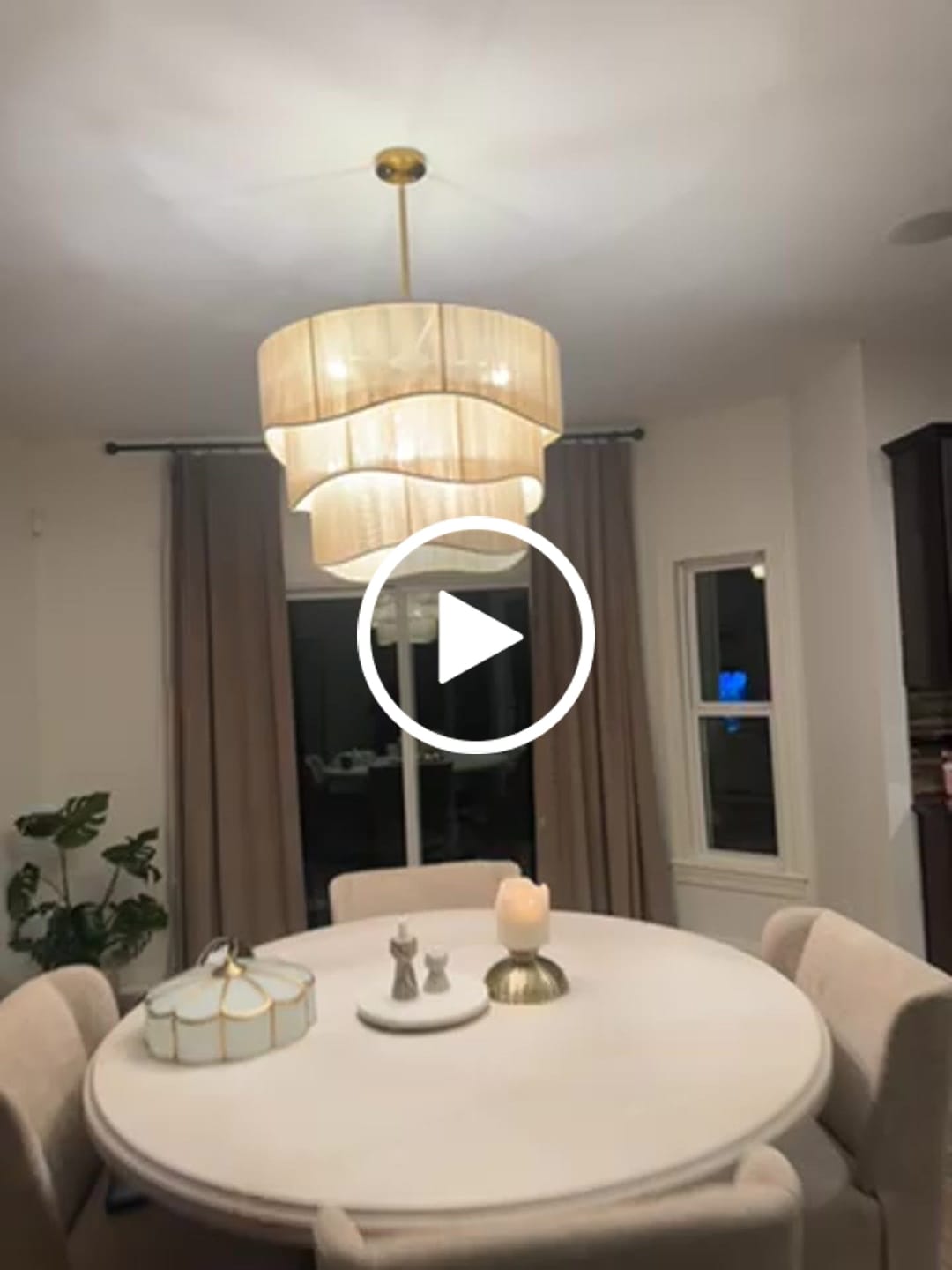 Customer video review of 3-Tier Beige Woven Thread Drum Pendant Light