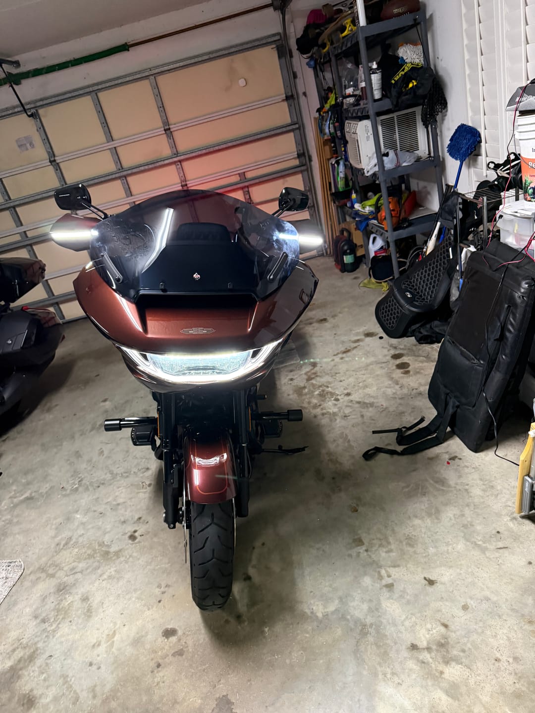 Customer photo review of Color Matched hand guard with LED for Harley Touring & Softails