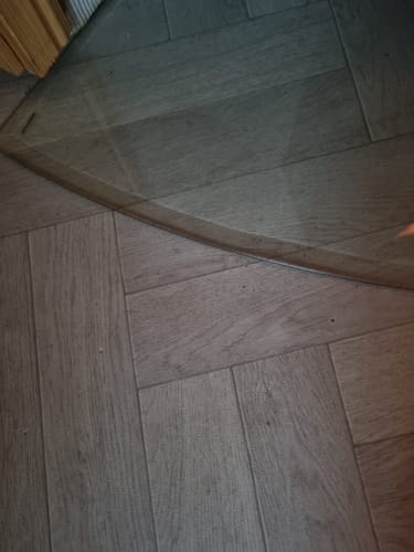 Customer photo review of Glasplatte Kamin, Funkenschutzplatte Glas für Kaminofen - Viertelkreis