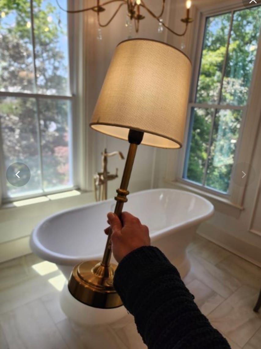 Customer photo review of LED Retro Fabric Cordless Table Lamp