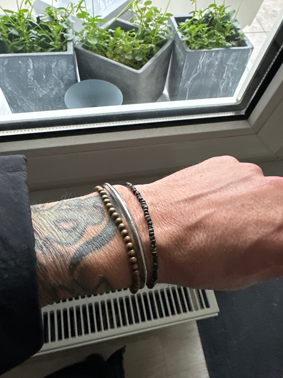 Customer photo review of Buddha Stones Reichtum Selbstpflege Kupfer Messing Perlen Design Paar Armband