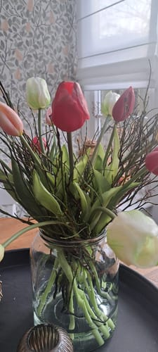 Customer photo review of Kunsttulpen 7st. Roze/ Creme 47cm
