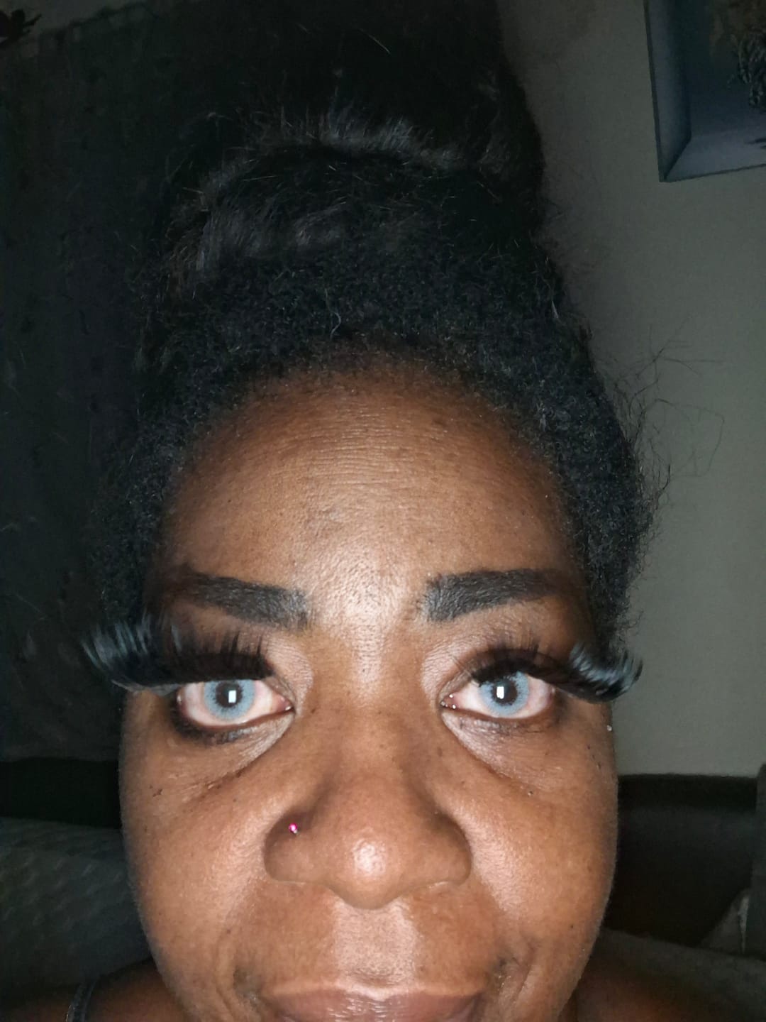 Customer photo review of FANTASY SNOW FLAKE Prescription Colored Contact Lenses