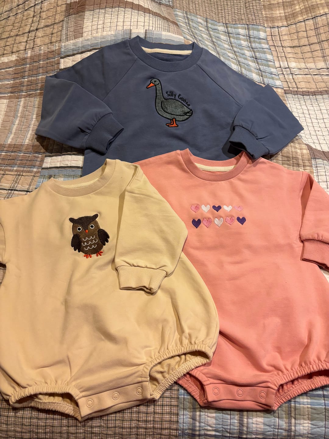 Customer photo review of Sweatshirt Bubble Rompers