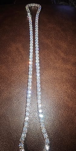 Customer photo review of S925 Silver Moissanite Tennis Chain 14K Gold (ALL SIZES)