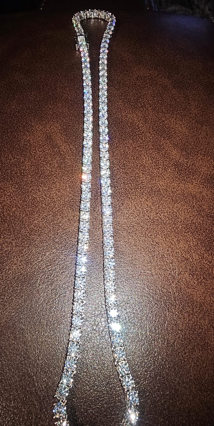 Customer photo review of S925 Silver Moissanite Tennis Chain 14K Gold (ALL SIZES)