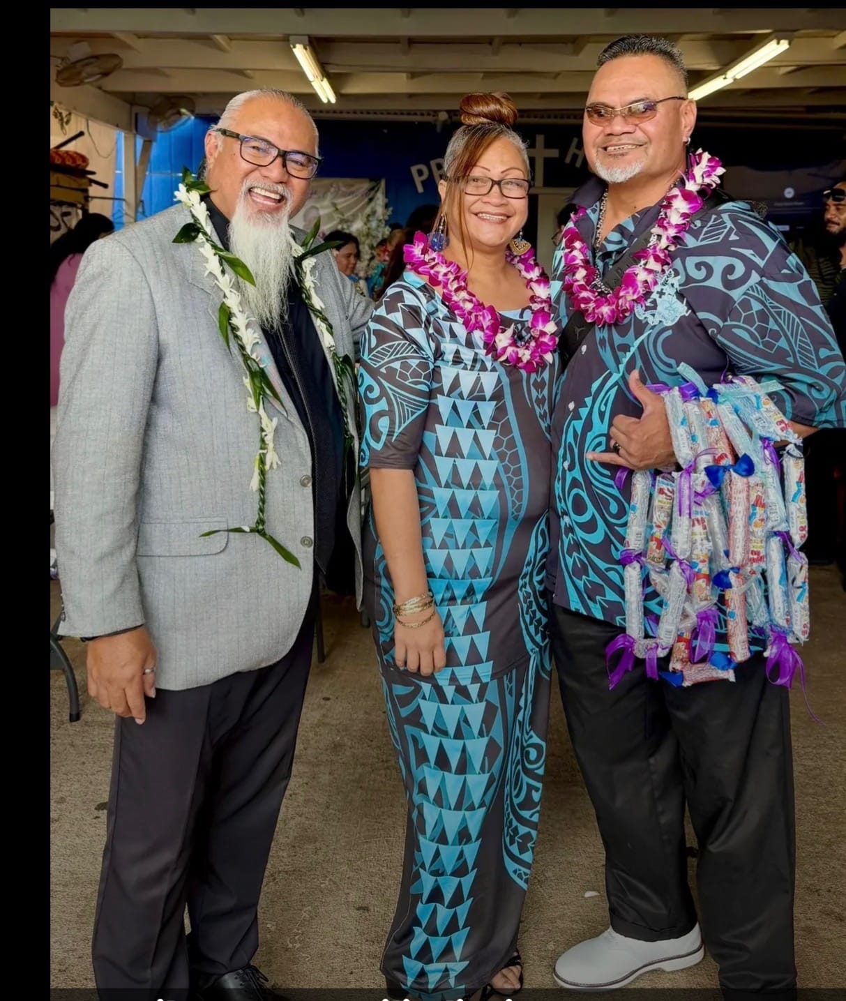 Customer photo review of Tonga Combo Puletasi And Shirt Kakau Style Turquoise