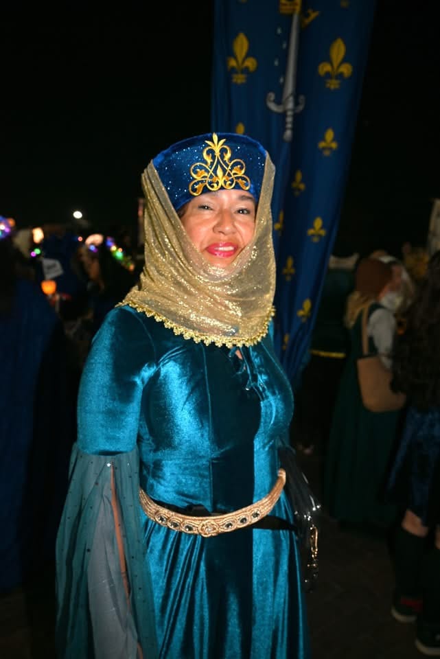 Customer photo review of Royal Blue Stretch Metallic Lurex