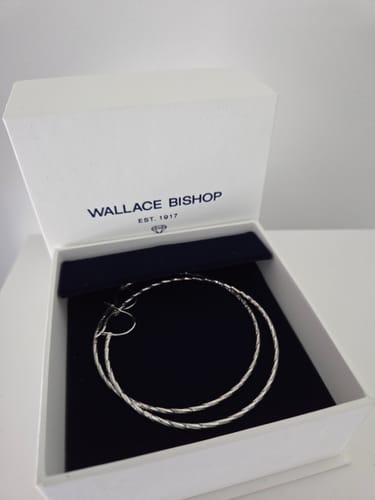 Customer photo review of Twist Hoop Earrings in Sterling Silver