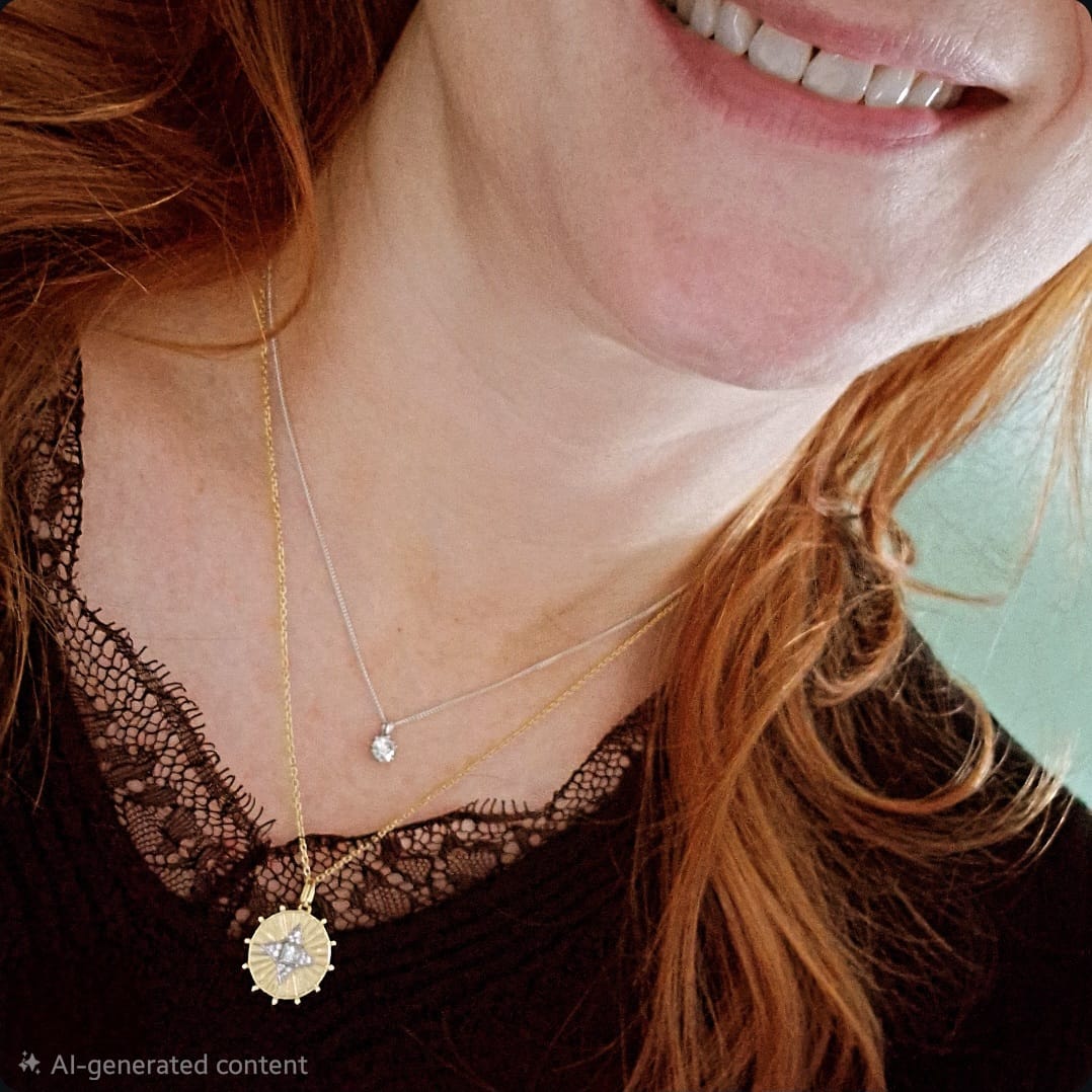 Customer photo review of Diamond Shield Necklace
