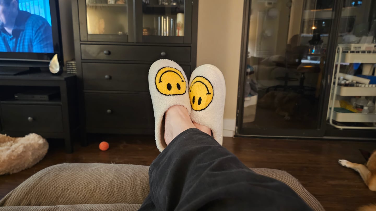 Customer photo review of Happy Face Slippers