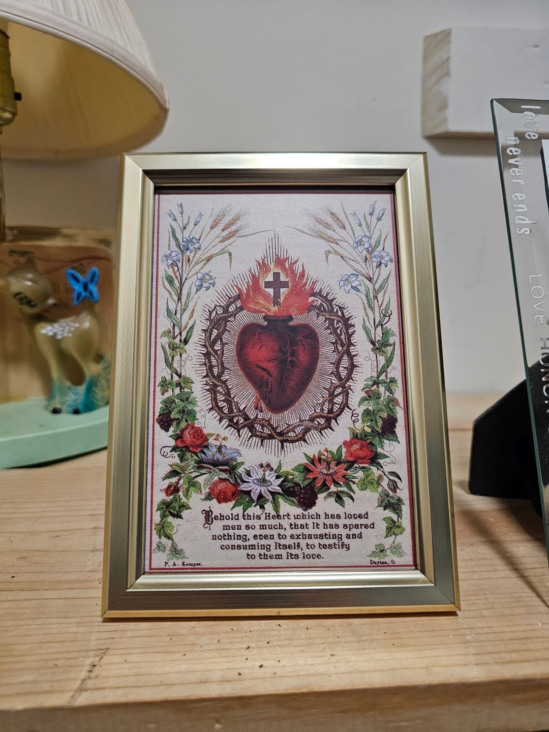 Customer photo review of Sacred Heart – 4x6" Framed Picture – Catholic Keepsake