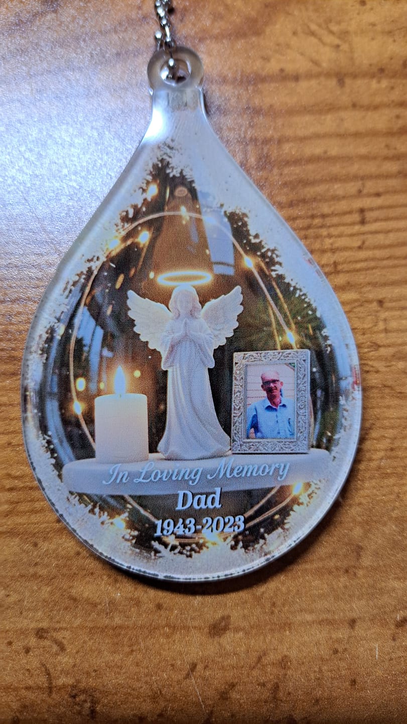 Customer photo review of Custom Photo Angel Candle - Personalized Christmas Acrylic Ornament
