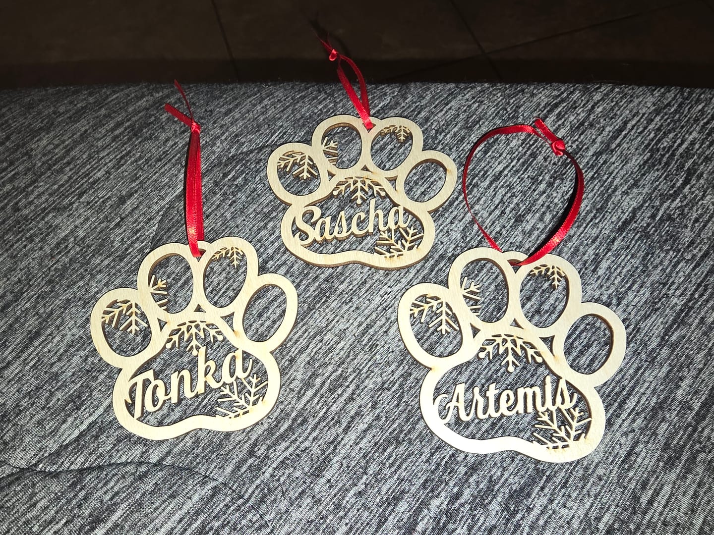 Customer photo review of Personalized Pet Christmas Ornament