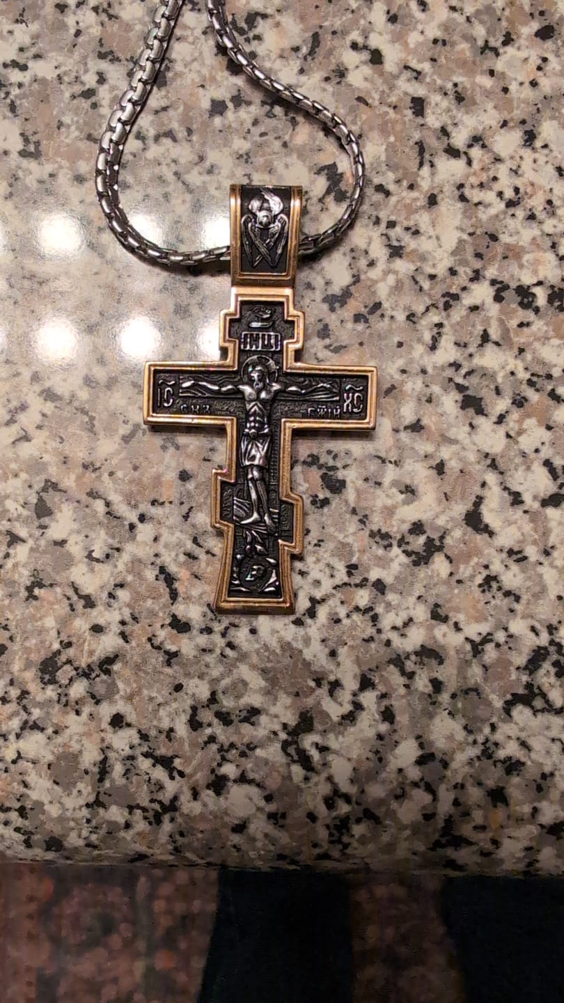 Customer photo review of DARK JESUS CROSS. - GOLD