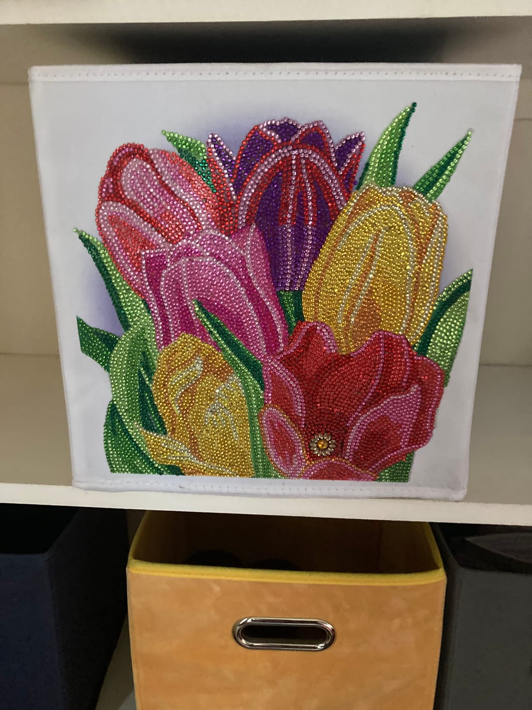 Customer photo review of "Terrific Tulips" Crystal Art Folding Storage Box 30*30cm