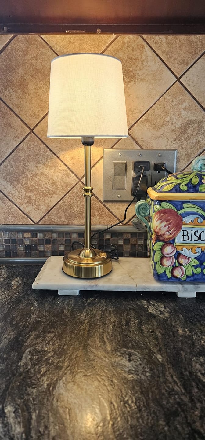 Customer photo review of LED Retro Fabric Cordless Table Lamp