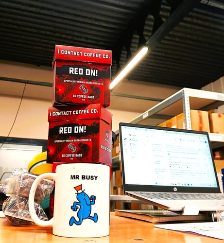 Customer photo review of Single Serve Coffee Bags - Red On!