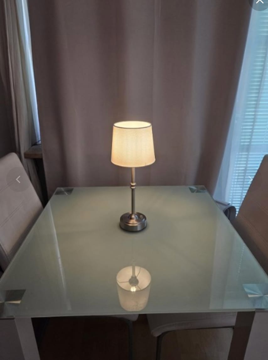 Customer photo review of LED Retro Fabric Cordless Table Lamp