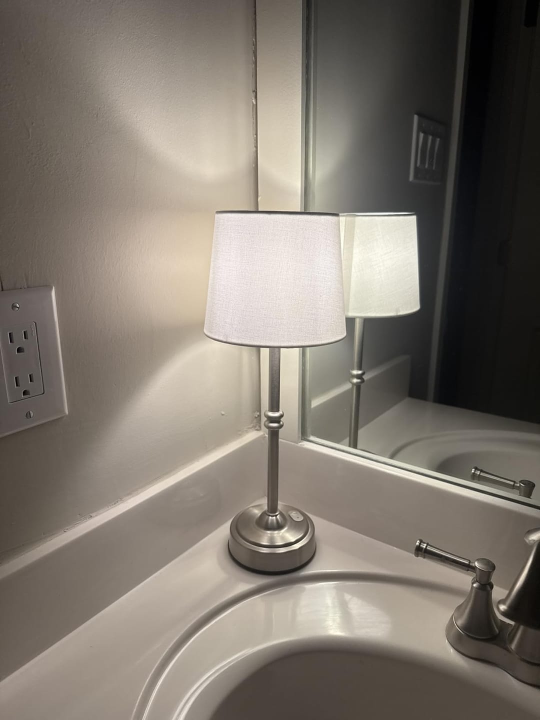 Customer photo review of LED Retro Fabric Cordless Table Lamp