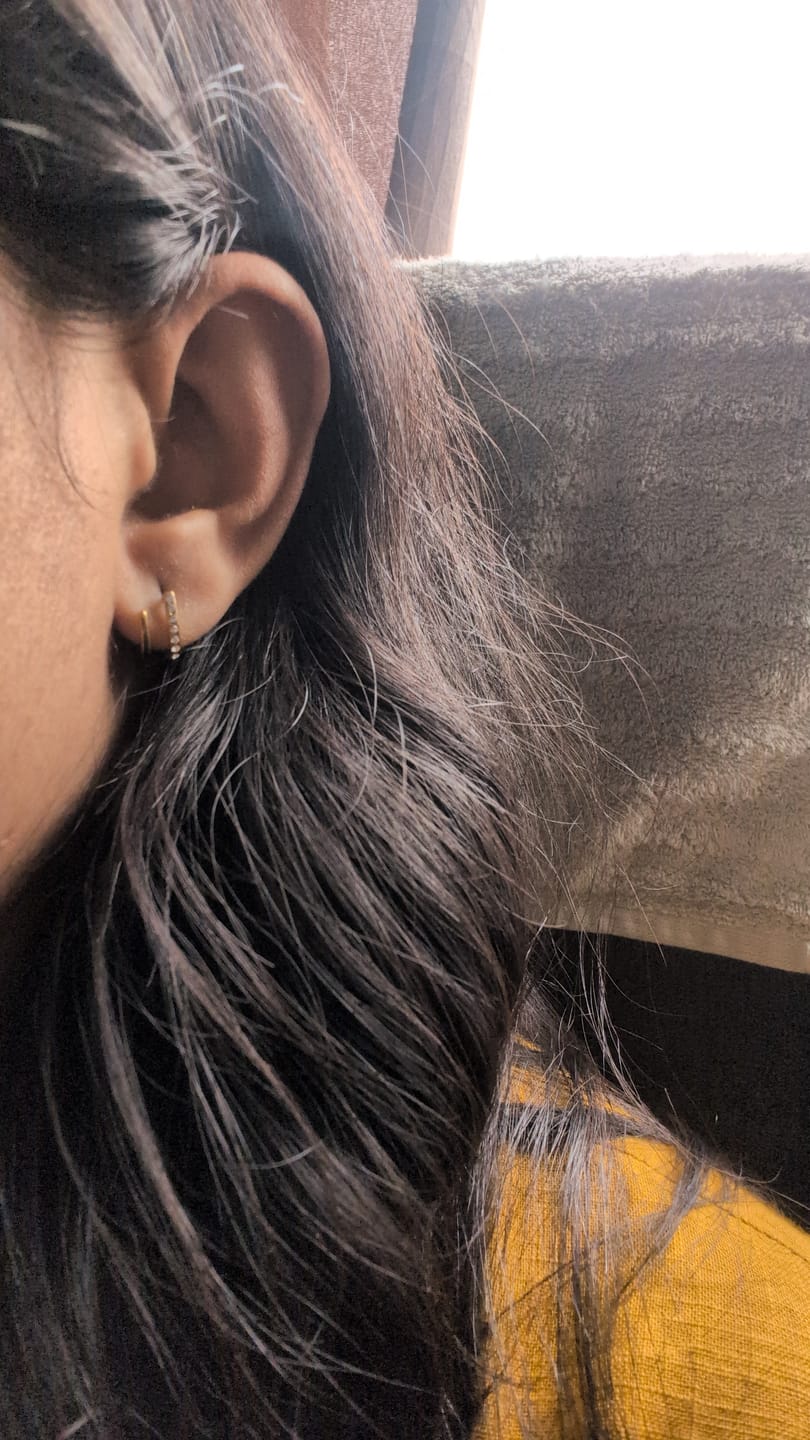 Customer photo review of Crystal Curve Earrings