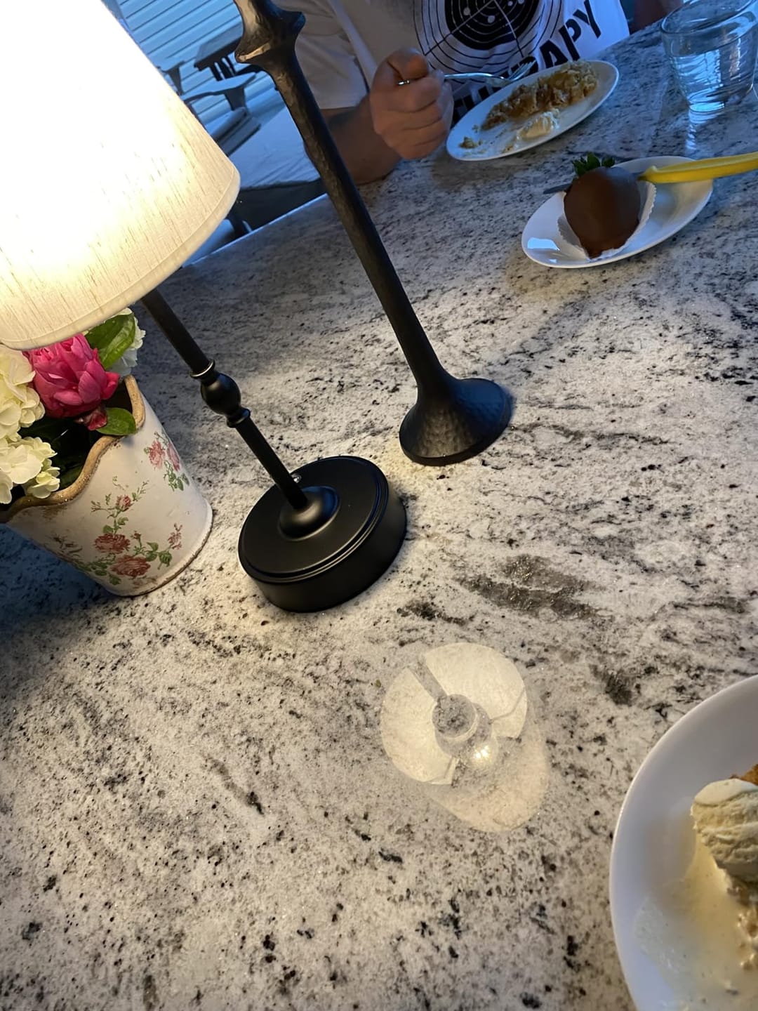 Customer photo review of LED Retro Fabric Cordless Table Lamp